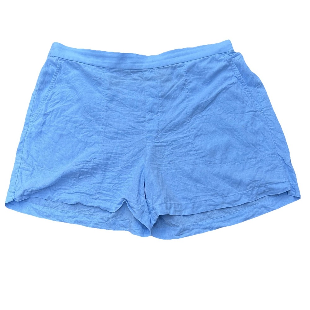 Banana Republic Linen Blend Shorts Women's XL Relaxed Pull On Light Blue - Picture 1 of 4